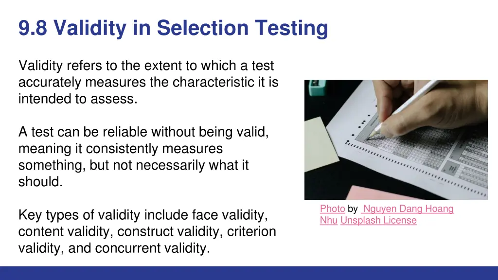 9 8 validity in selection testing