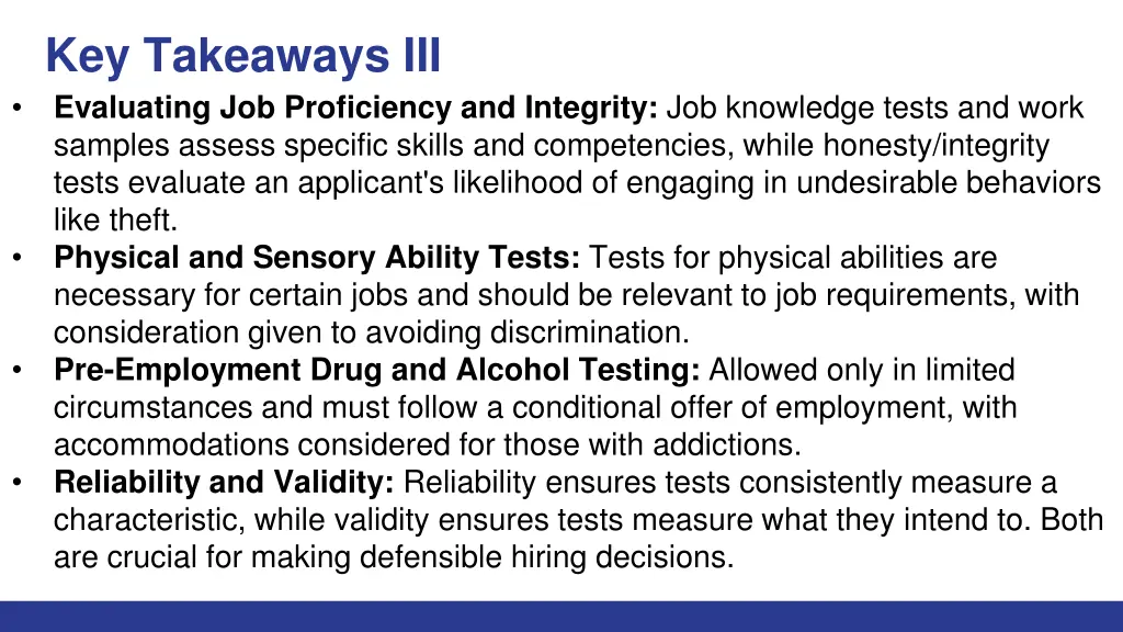 key takeaways iii evaluating job proficiency