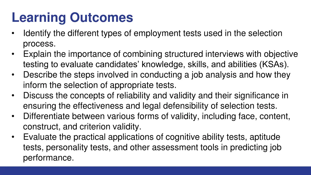 learning outcomes identify the different types