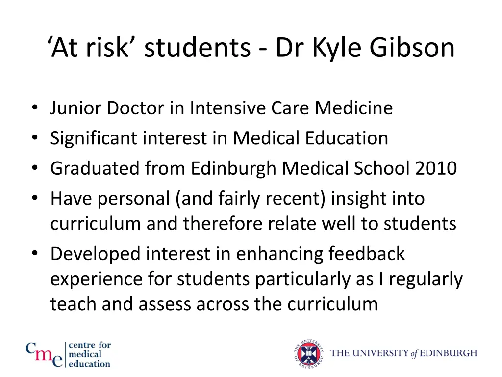 at risk students dr kyle gibson