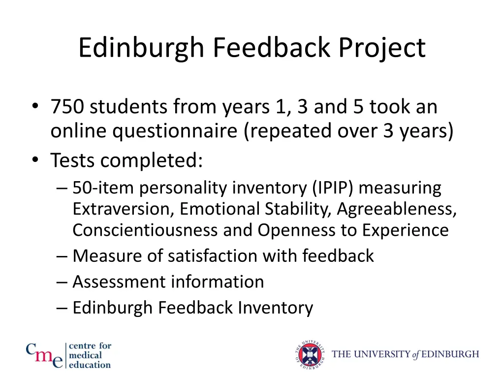 edinburgh feedback project