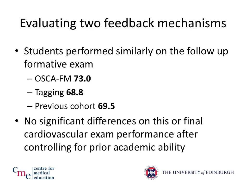 evaluating two feedback mechanisms 2