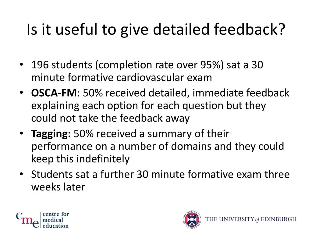 is it useful to give detailed feedback