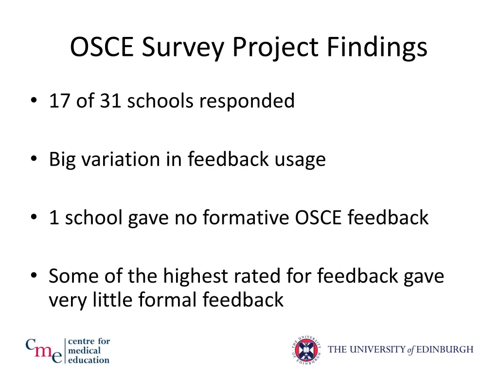 osce survey project findings