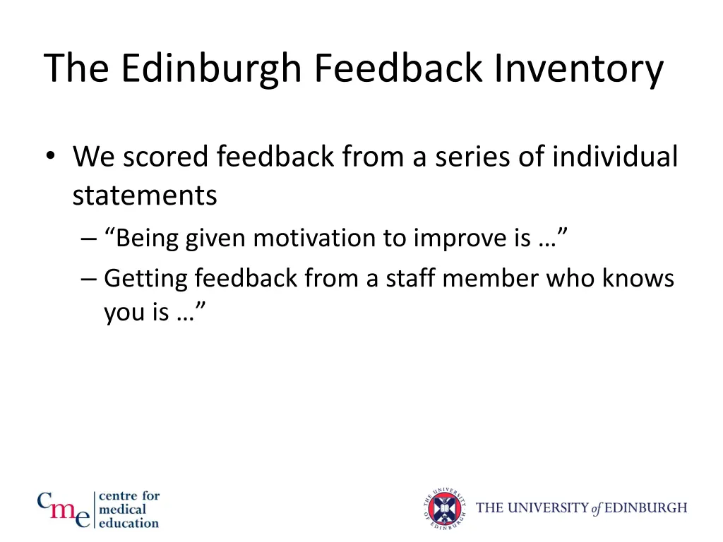 the edinburgh feedback inventory