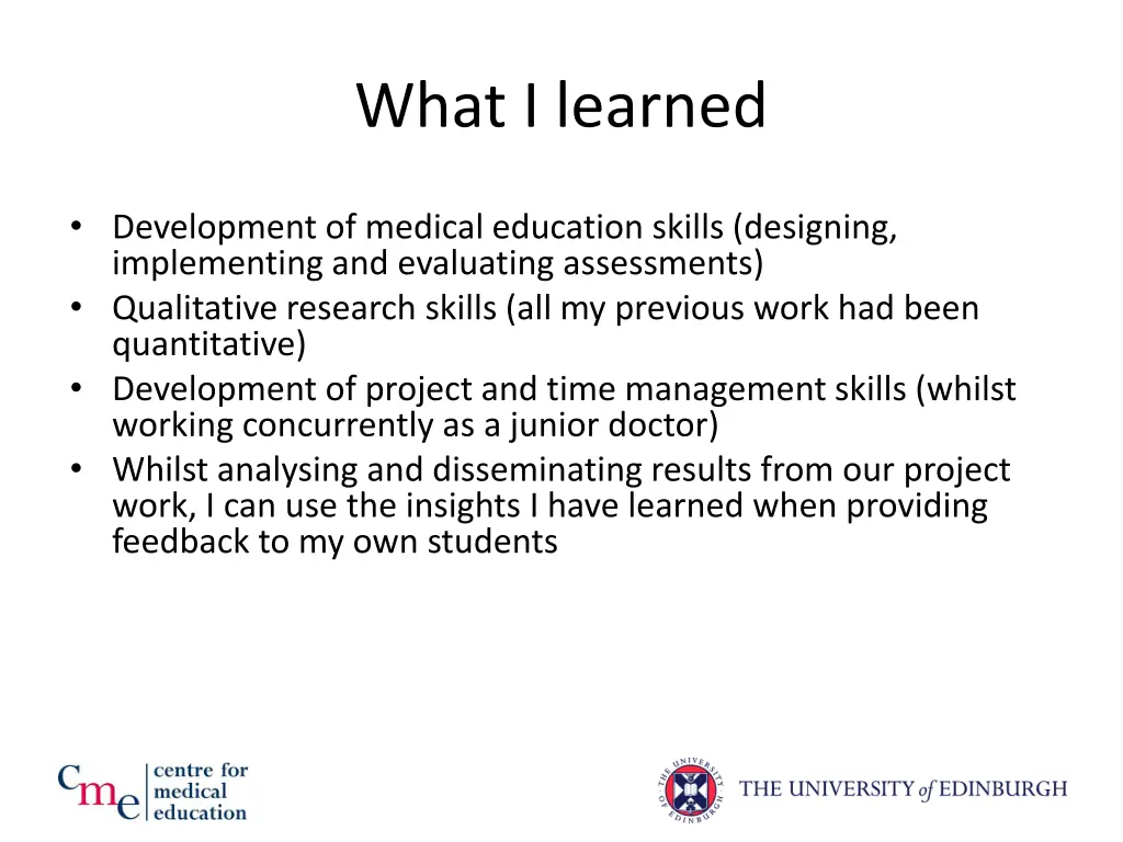 what i learned
