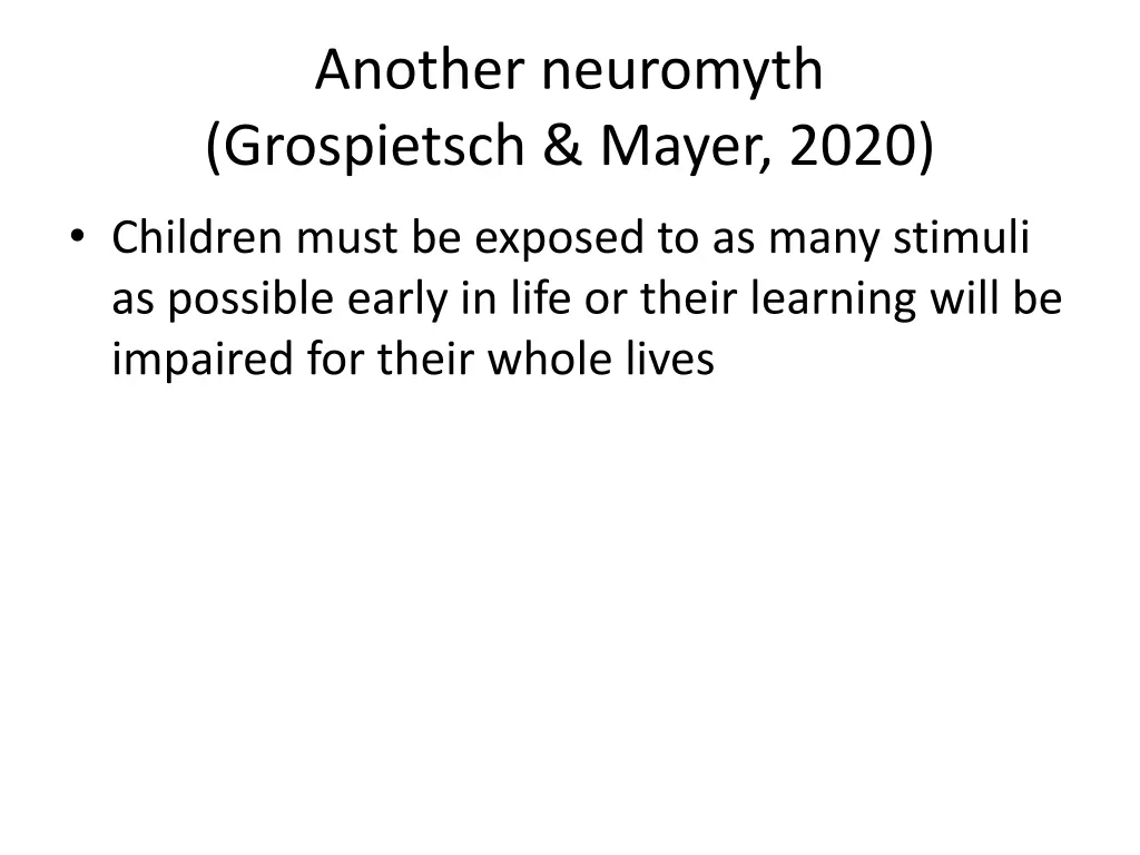another neuromyth grospietsch mayer 2020