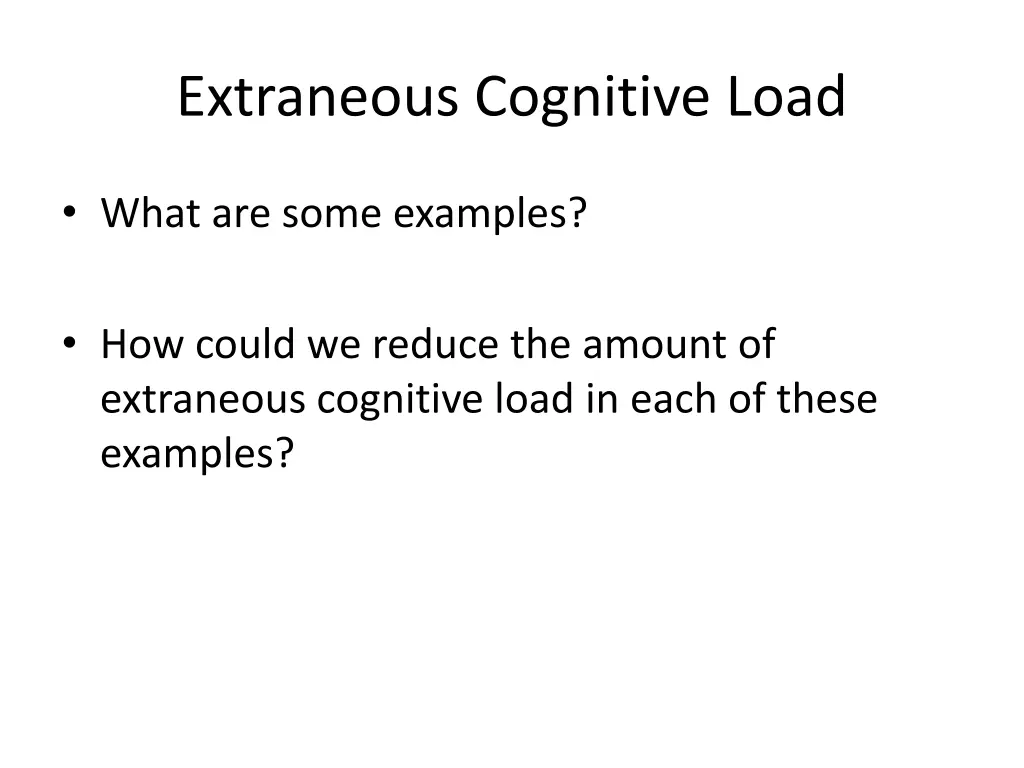 extraneous cognitive load 1
