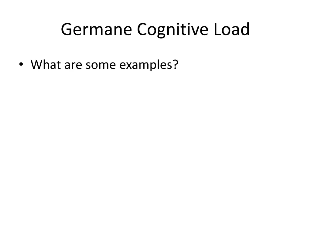 germane cognitive load