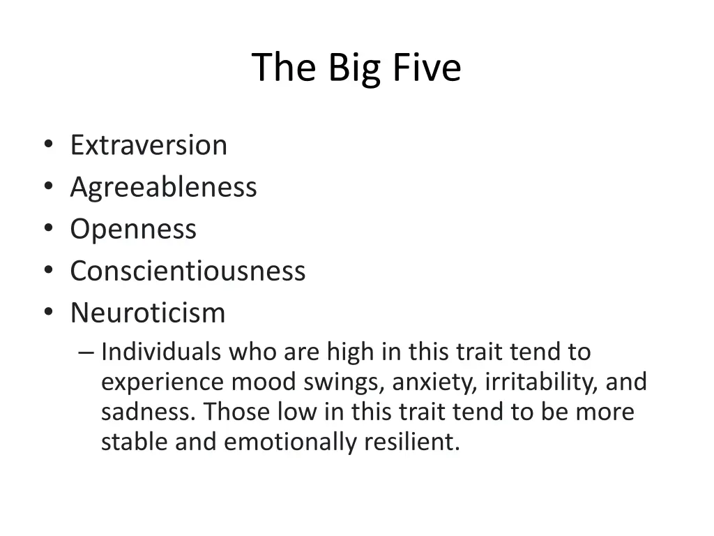 the big five
