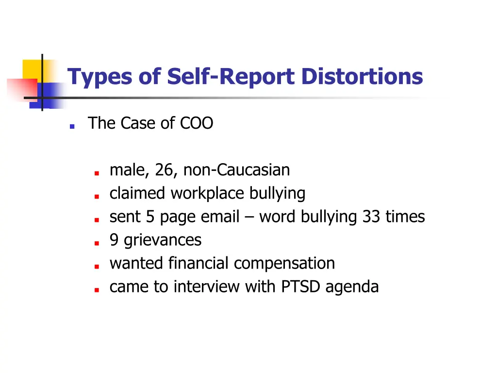types of self report distortions 12