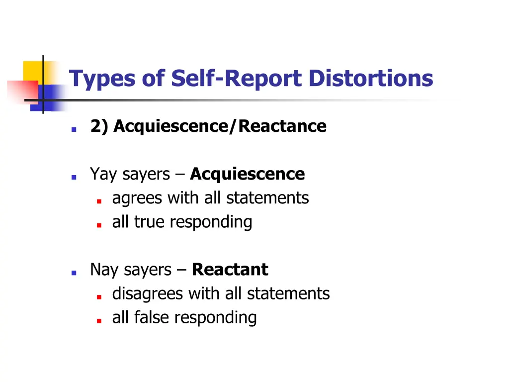 types of self report distortions 2