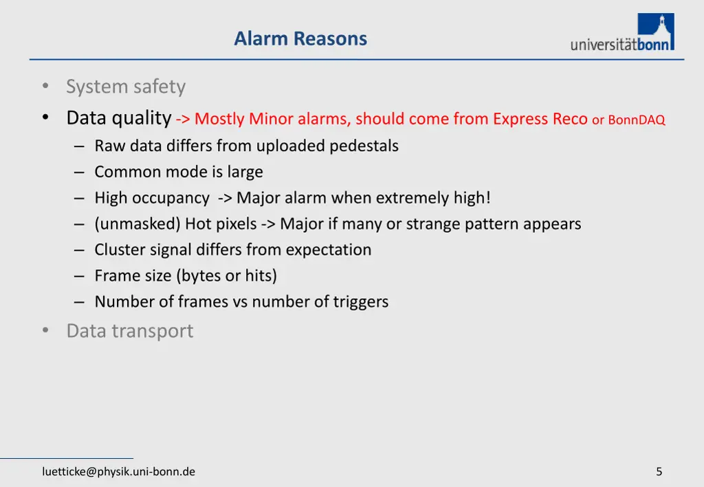 alarm reasons 1