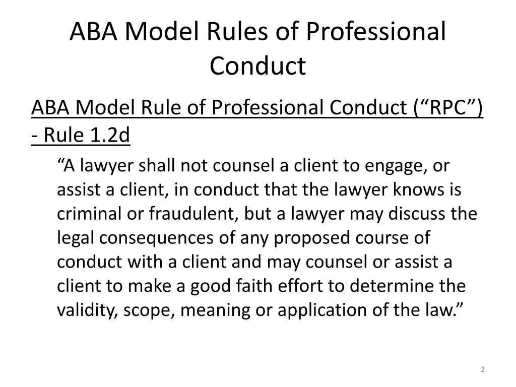 aba model rules of professional conduct