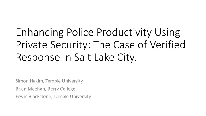 enhancing police productivity using private