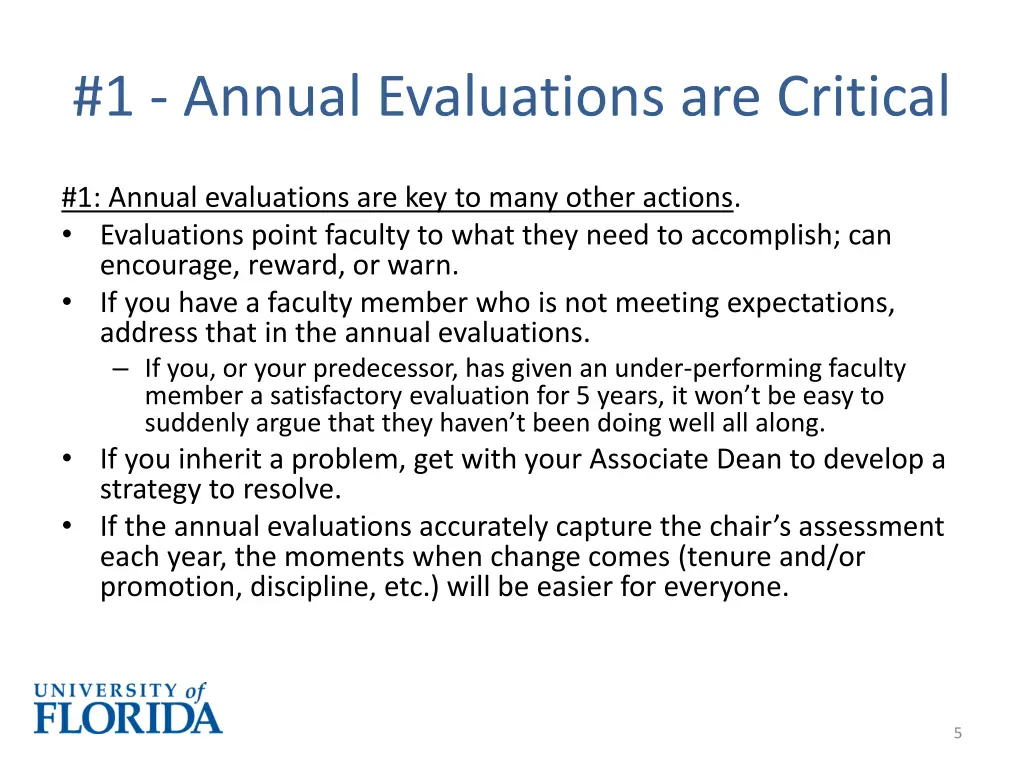 1 annual evaluations are critical