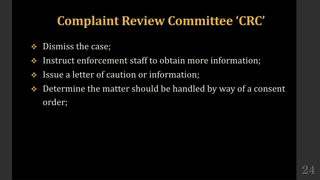 complaint review committee crc