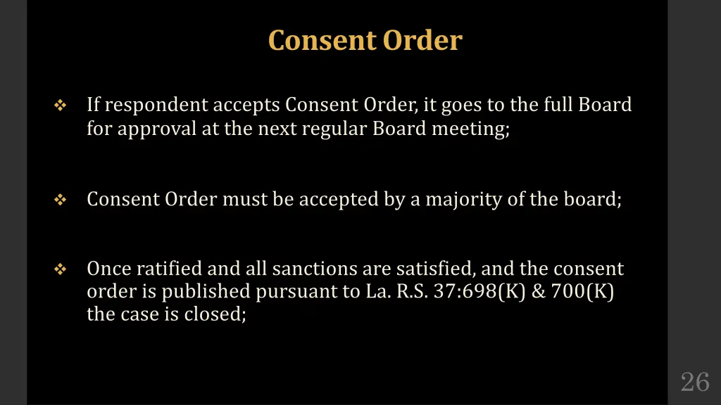 consent order