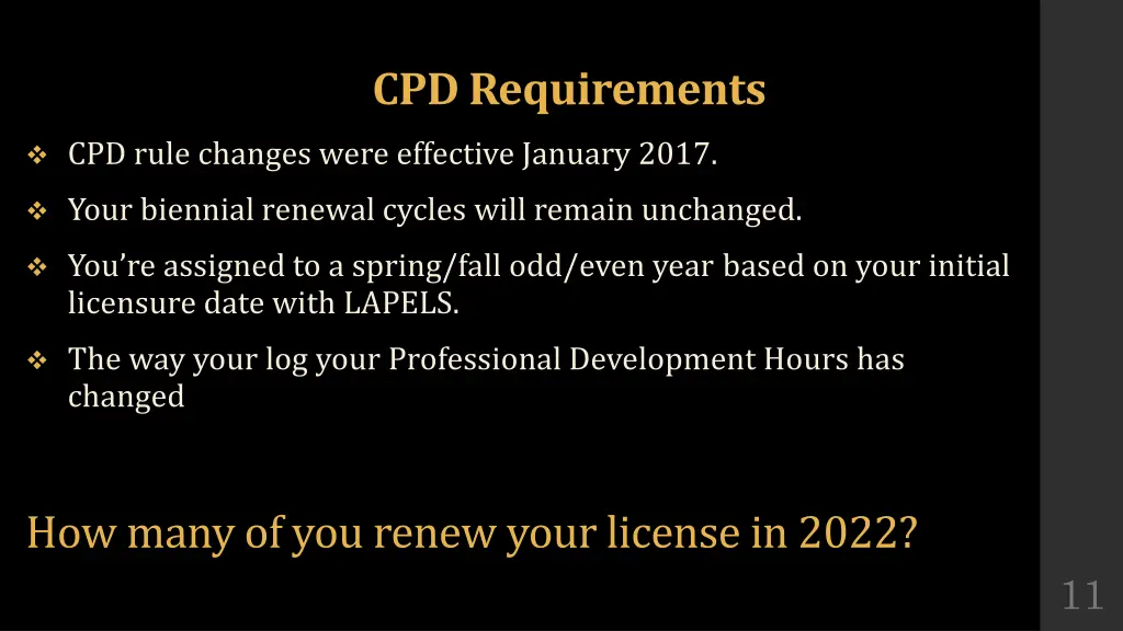 cpd requirements