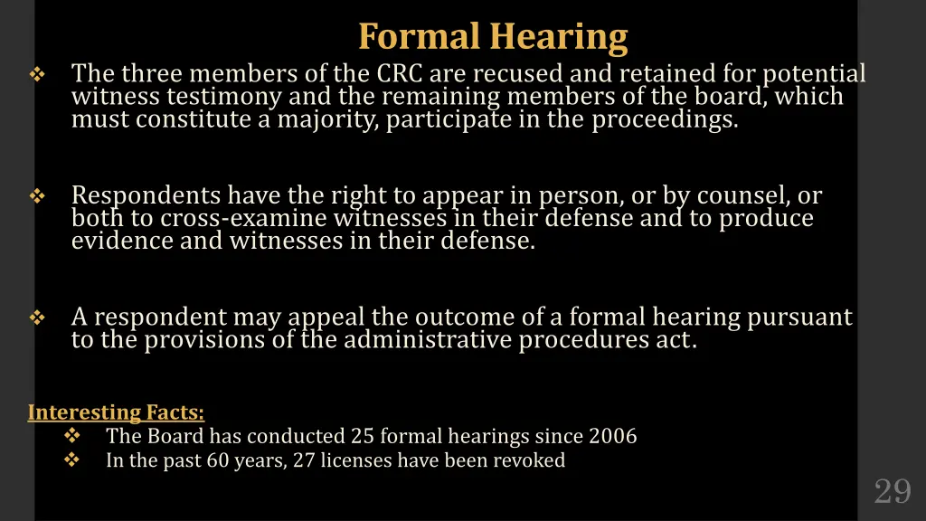 formal hearing
