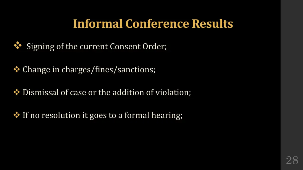informal conference results