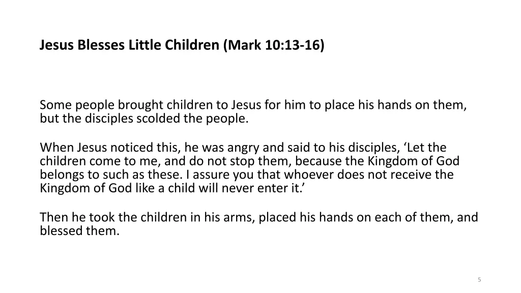 jesus blesses little children mark 10 13 16