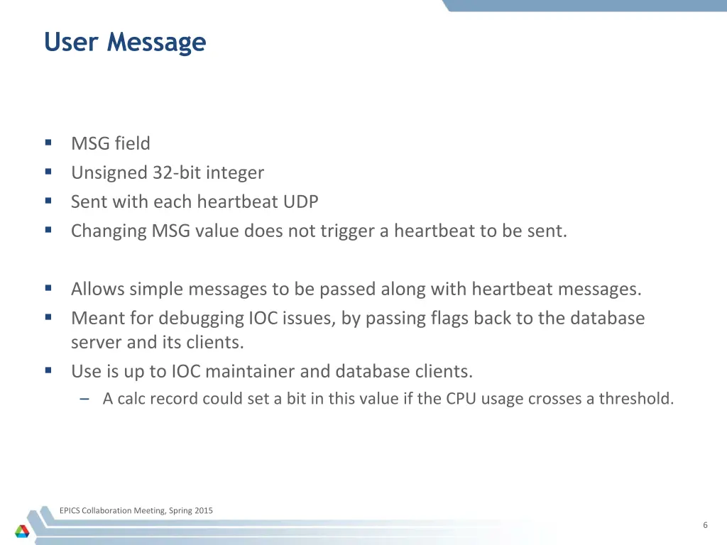 user message