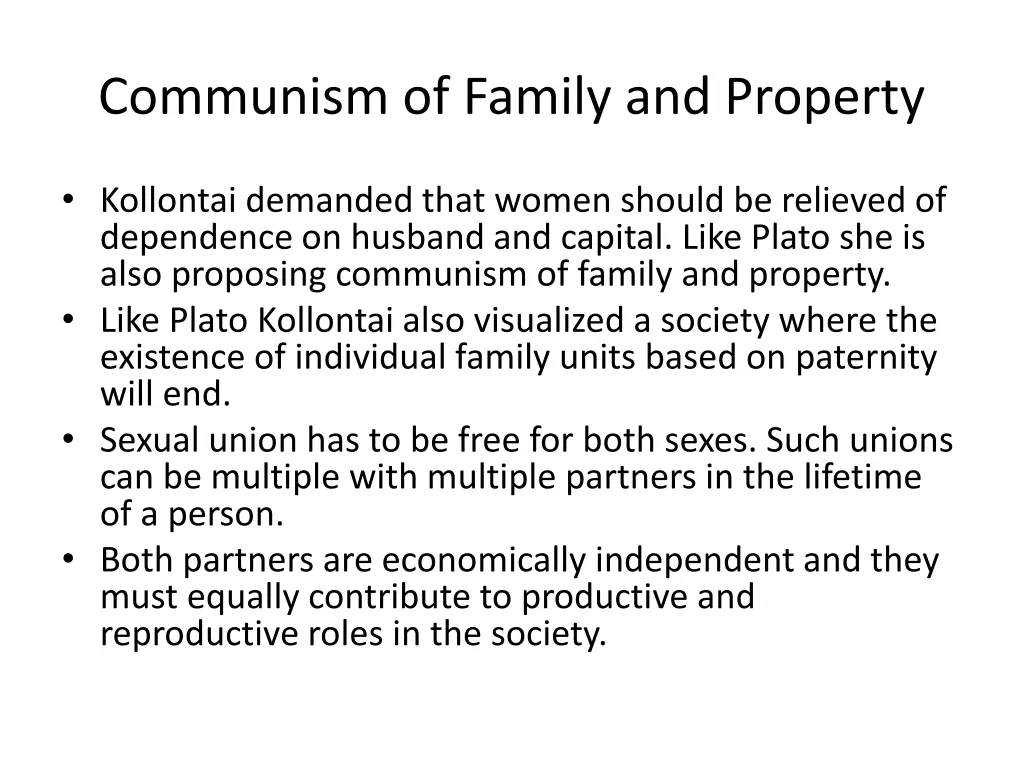 communism of family and property