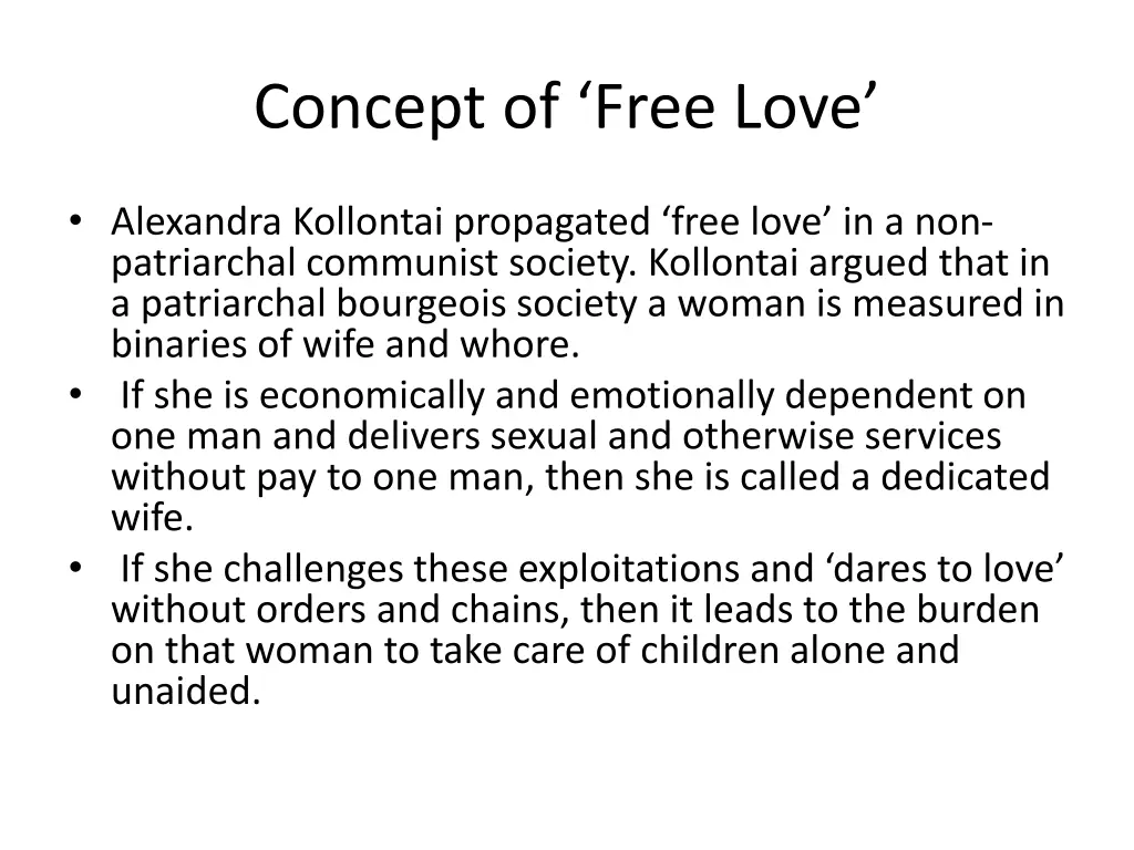 concept of free love