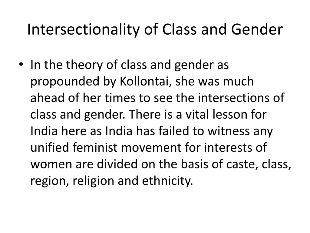 intersectionality of class and gender