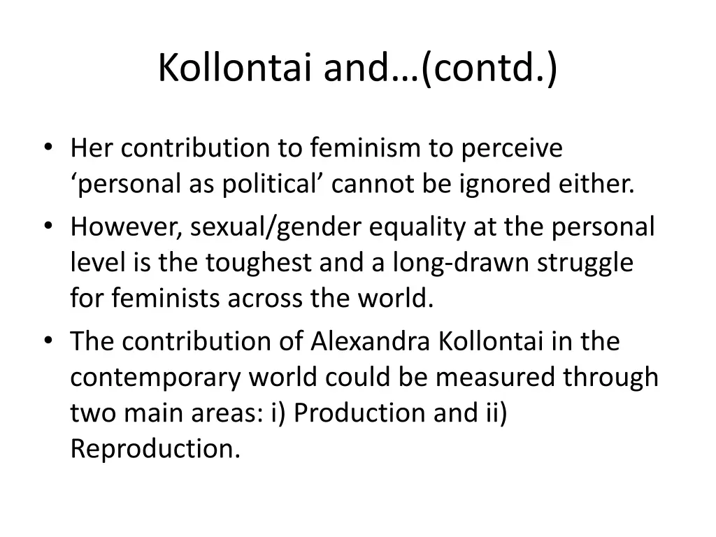 kollontai and contd