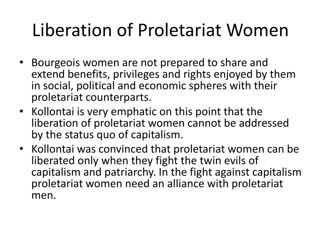liberation of proletariat women