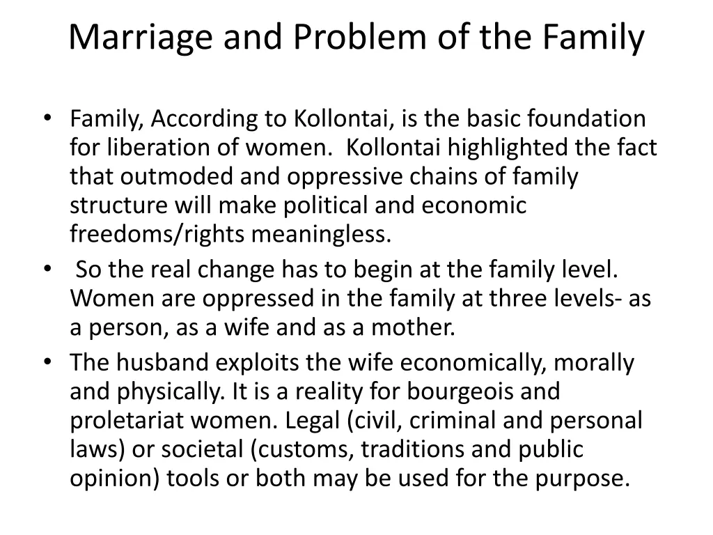 marriage and problem of the family