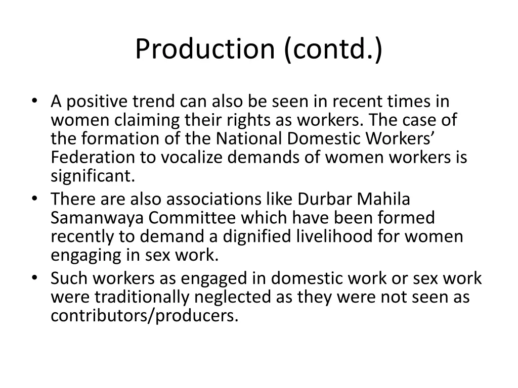 production contd 1