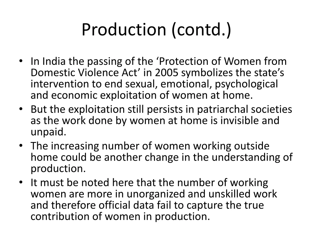 production contd