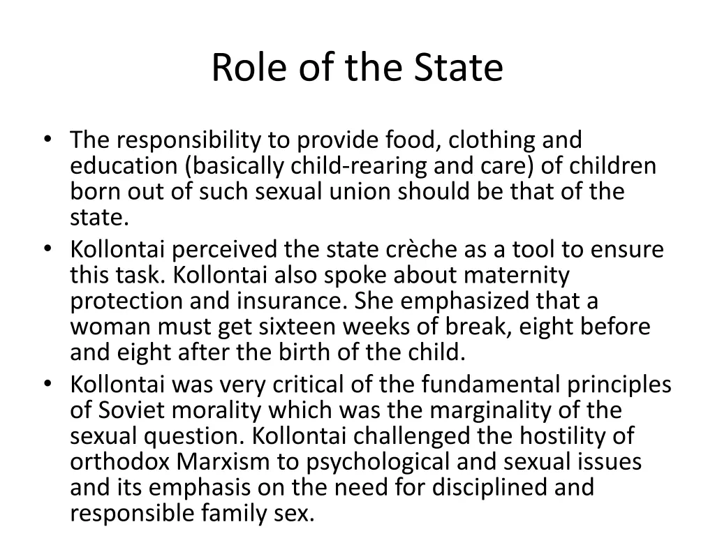 role of the state