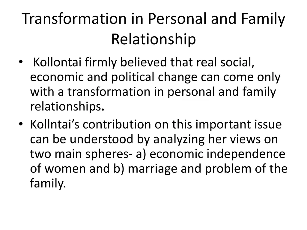 transformation in personal and family