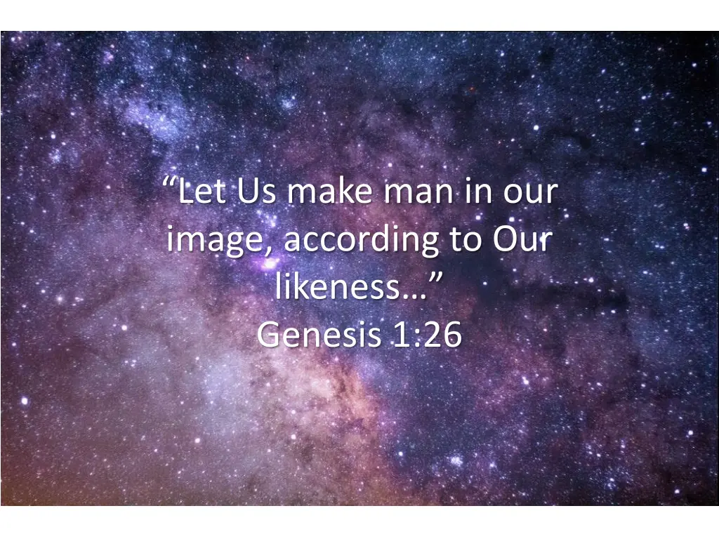 let us make man in our image according