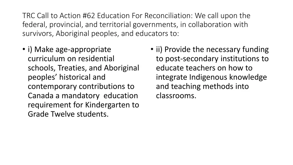 trc call to action 62 education