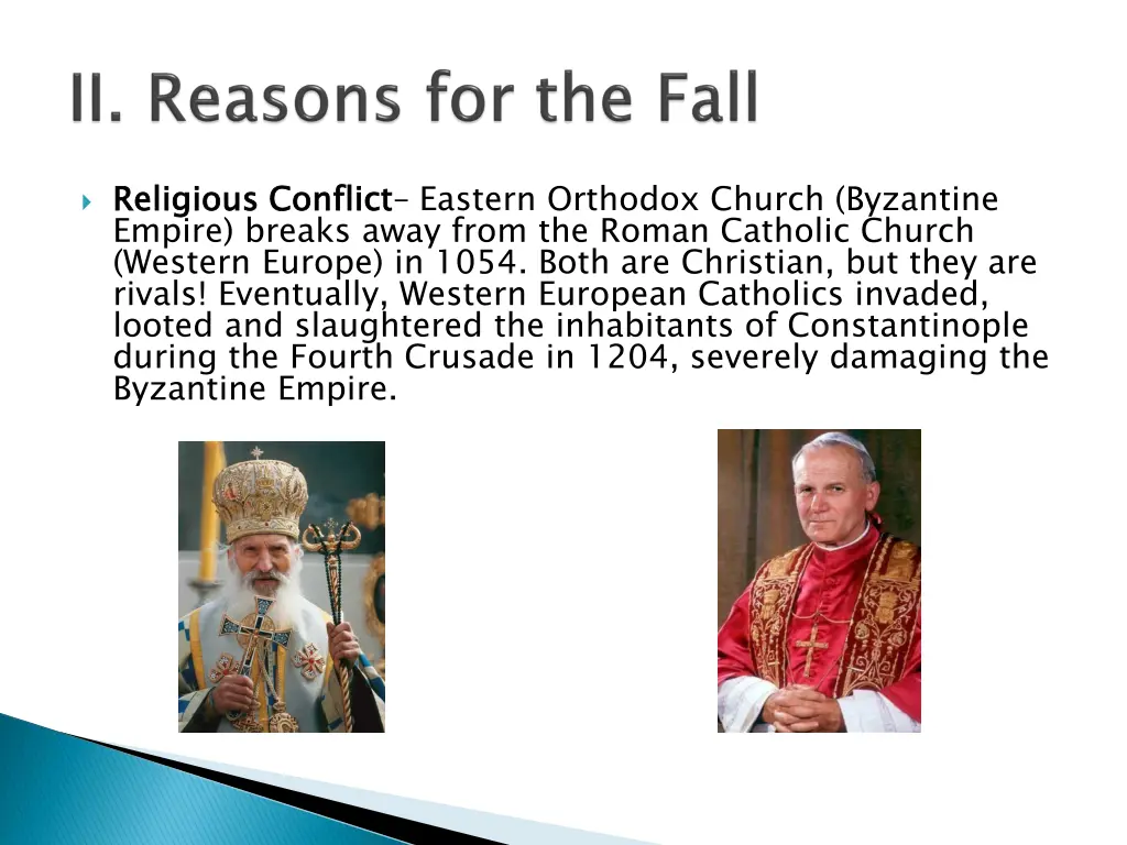 religious conflict empire breaks away from