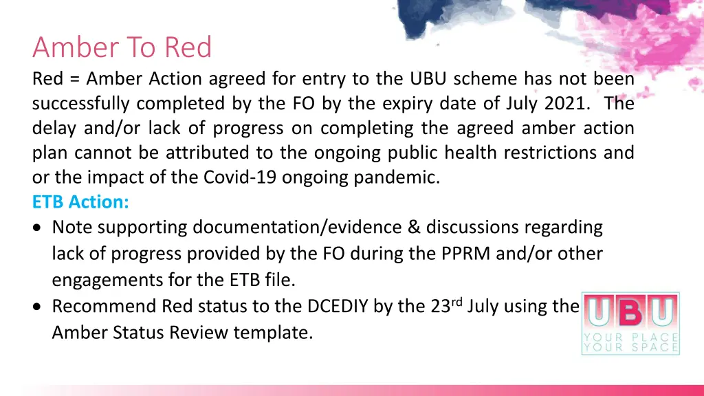 amber to red red amber action agreed for entry
