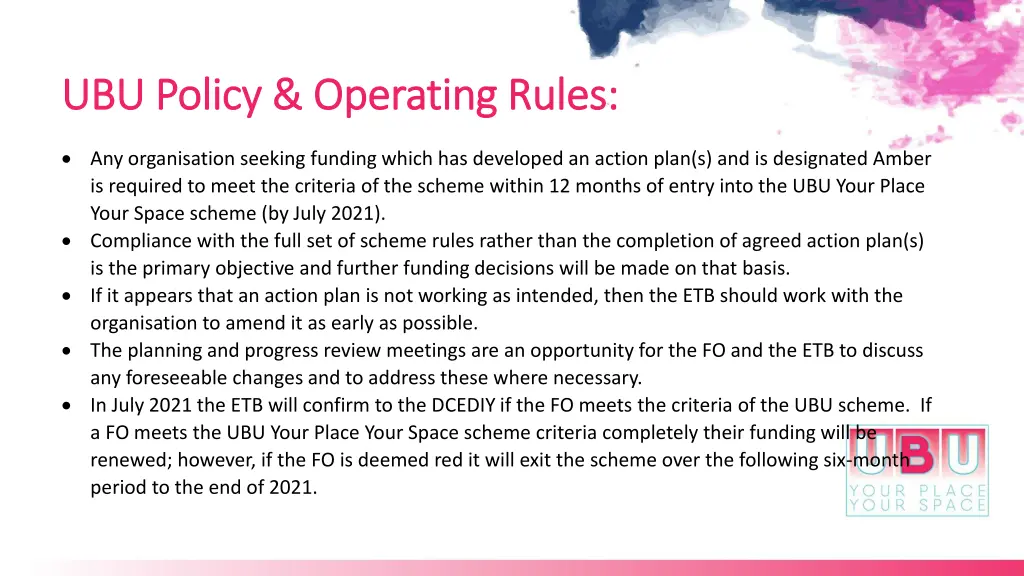 ubu ubu policy policy operating