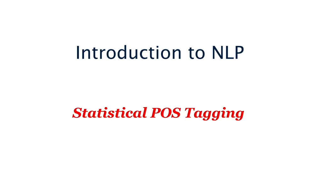 introduction to nlp