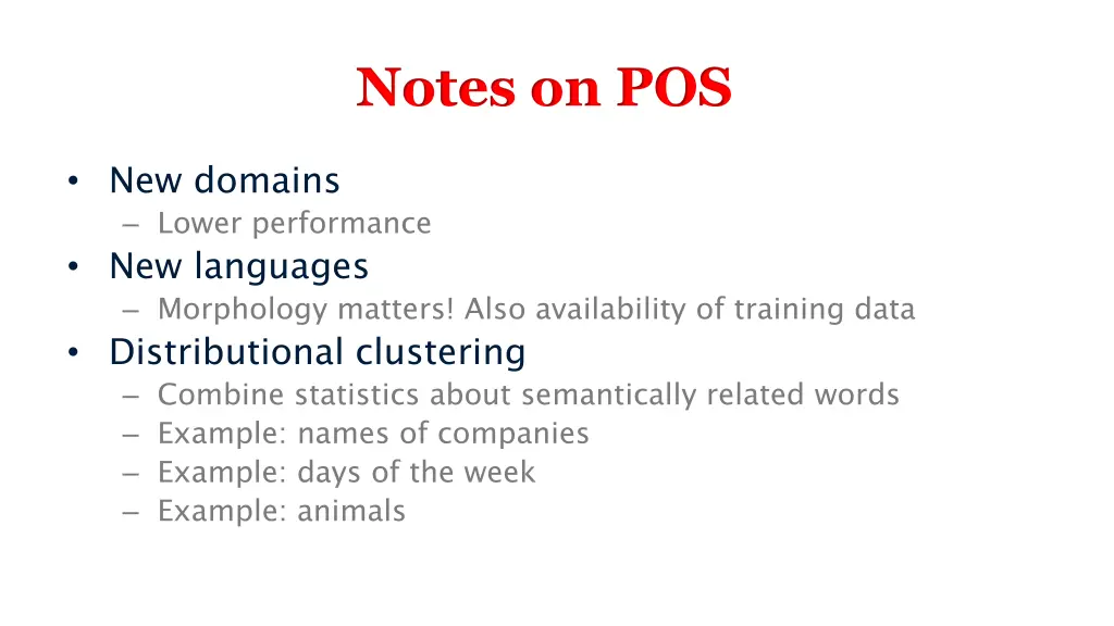 notes on pos