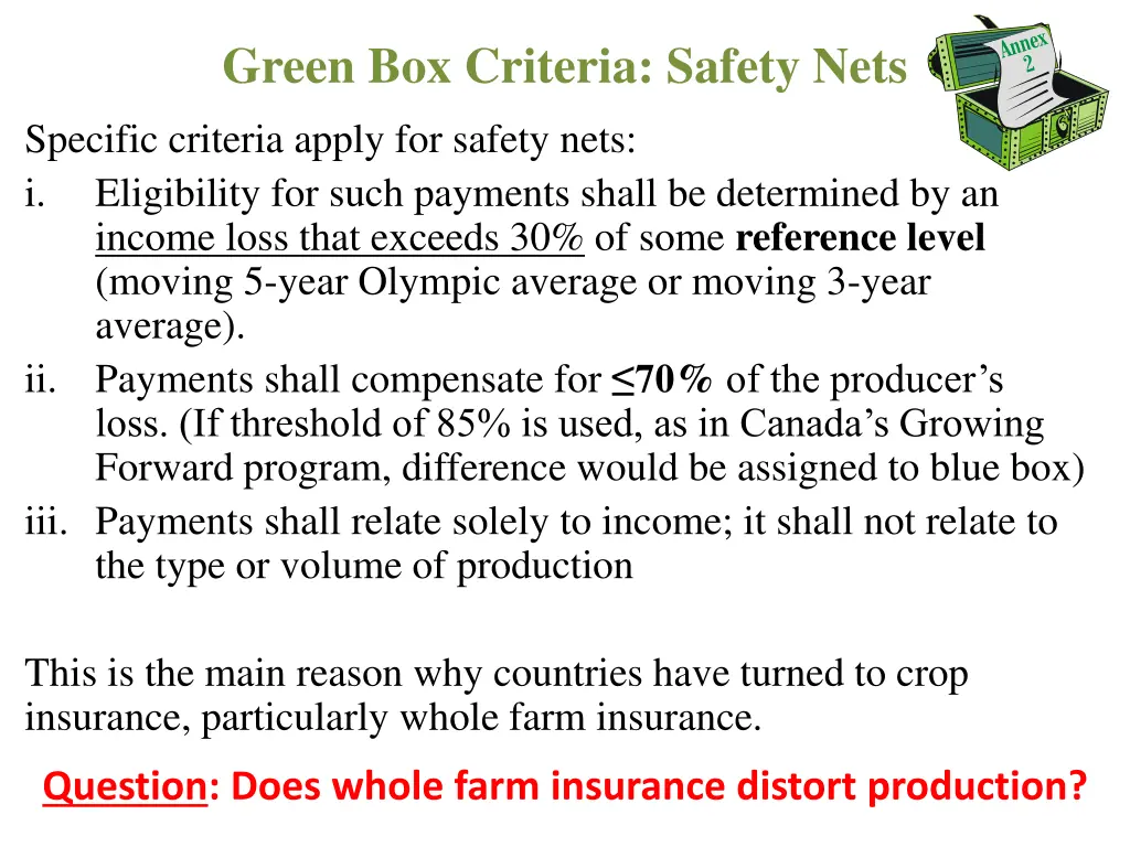 green box criteria safety nets