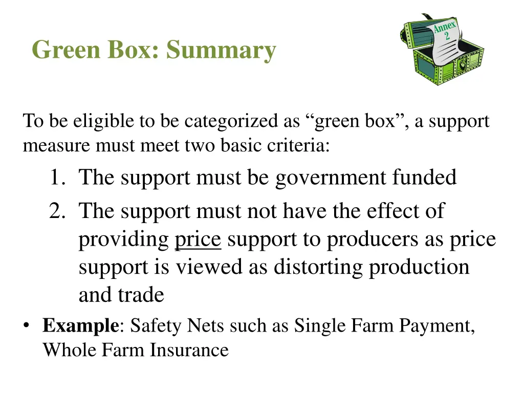 green box summary