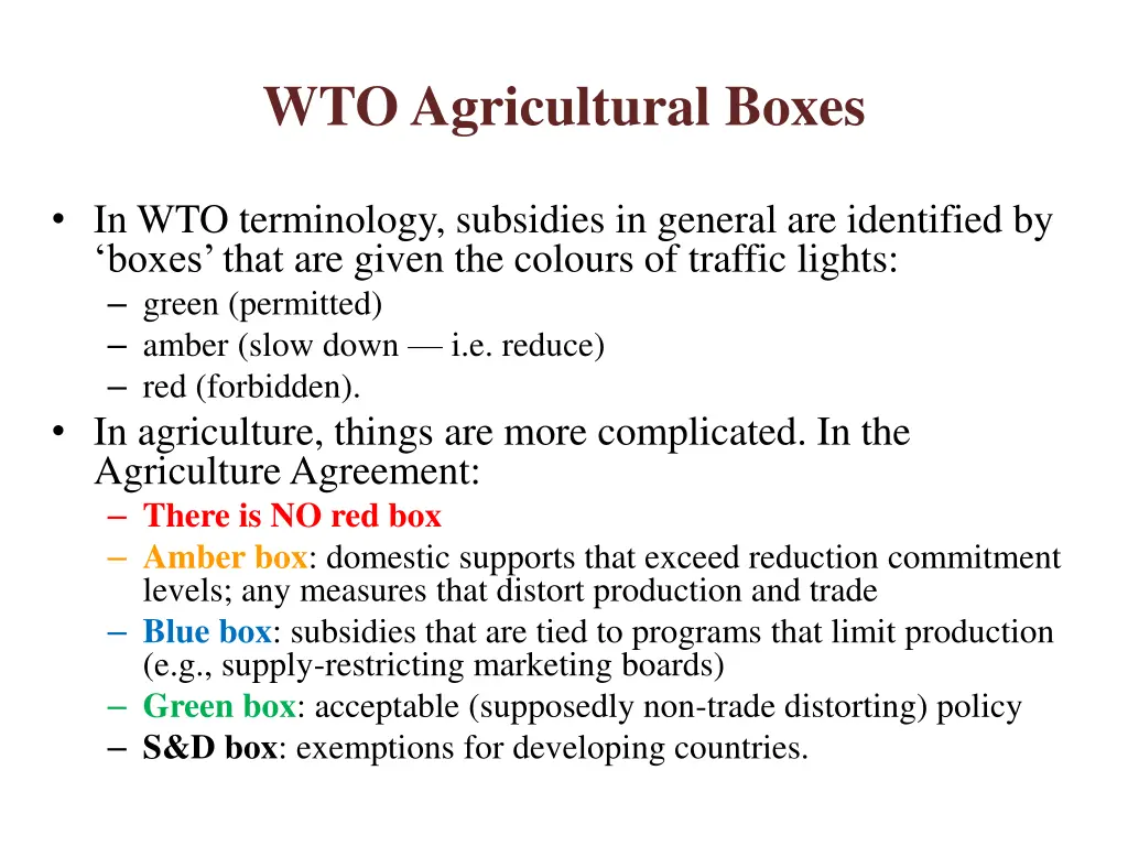 wto agricultural boxes