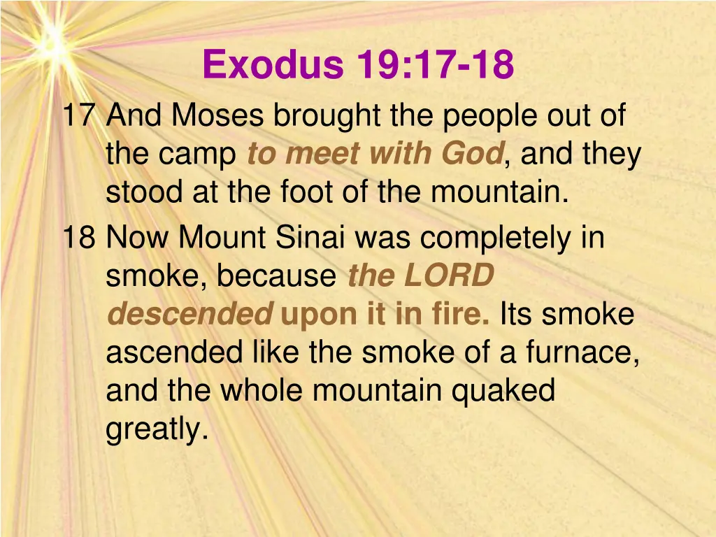 exodus 19 17 18 17 and moses brought the people