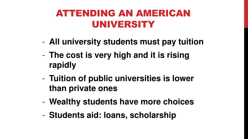attending an american university
