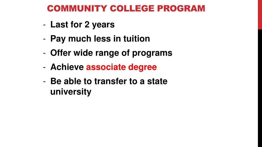 community college program